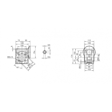 MOCNA PRZEKŁADNIA SILNIKA ELEKTRYCZNEGO 71B5 I=50
